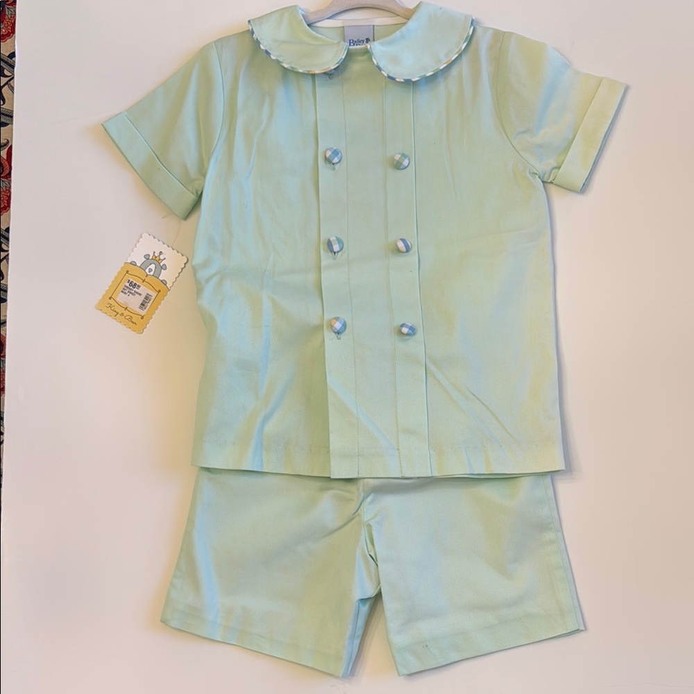 NWT BaileyBoys Mint Green Double-Breasted Kids' Outfit